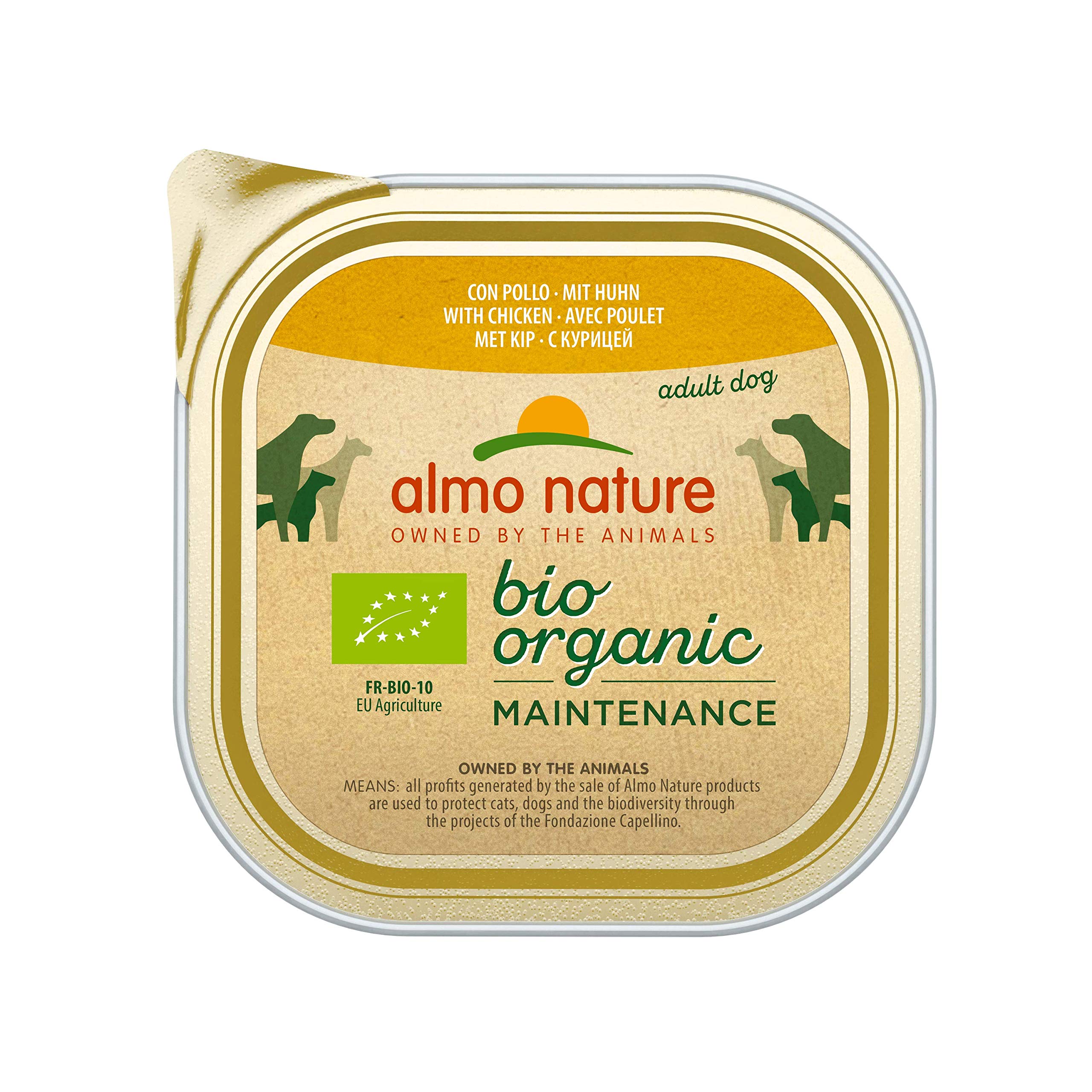 Almo Nature Biorganic - Wet Doog Food made with 100% Bio Ingredients - Chicken - 300g (Pack of 9)