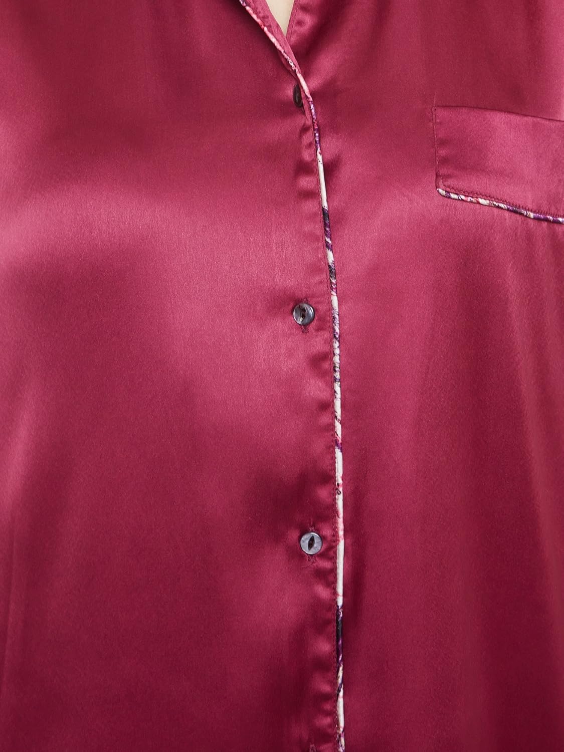 martini women thigh length satin night shirt (purple , x-large)