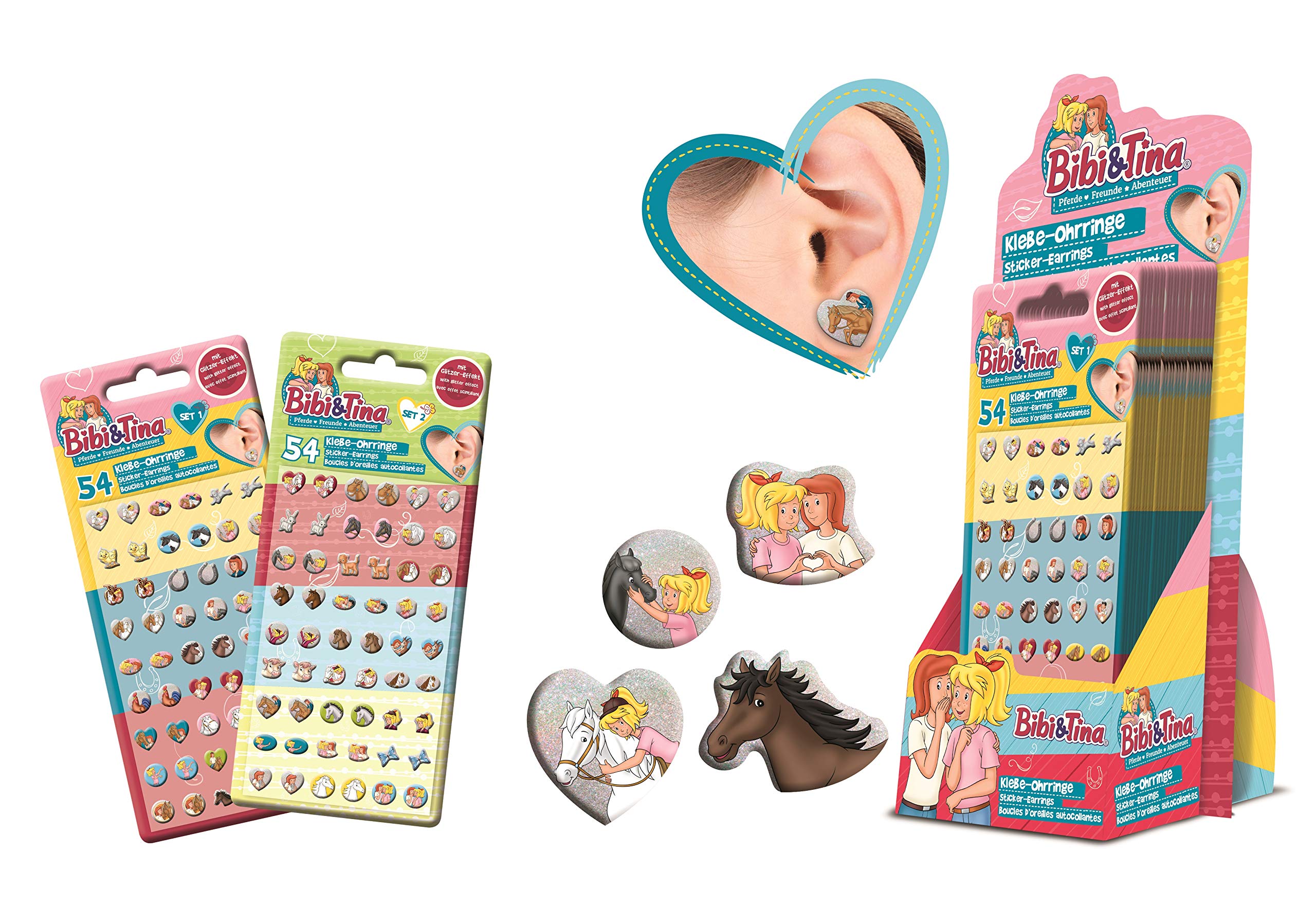 CRAZE Bibi & Tina Sticker Earrings for Kids, Different Patterns