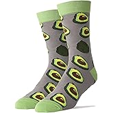 ooohyeah Men's Funny Novelty Food Fruit Theme Crew Socks, Fun Crazy Silly Cotton Dress Socks, Shoe Size 8-13