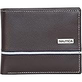 Nautica Men's Bifold Leather Wallet | RFID Blocking | ID Window | Card Slots | Organization | Durable | Stylish