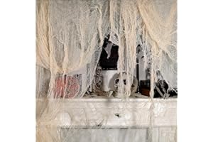 ZYP 315 x 78.7in Halloween Creepy Cloth Beige Spooky Fabric Large Halloween Decorations Gauze Cloth Spooky Giant Cheese Cloth for Halloween Party Supplies Decoration