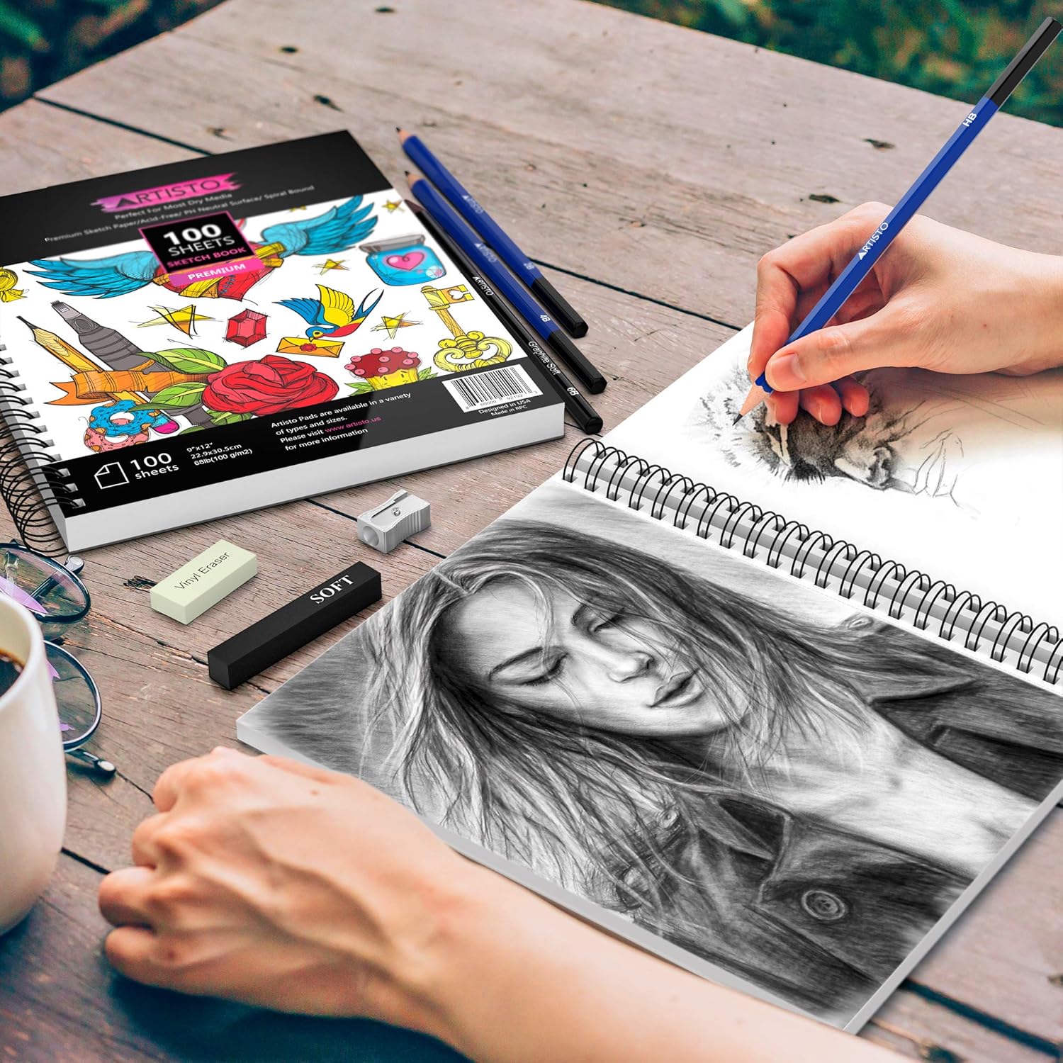 Artisto Drawing and Sketching Pencil Art Set (18 Items), Perfect for Beginners, Kids or Any Aspiring Artist, Includes Graphite Pencils and Sticks, Charcoal Pencils, Erasers and Sharpeners : Office Products