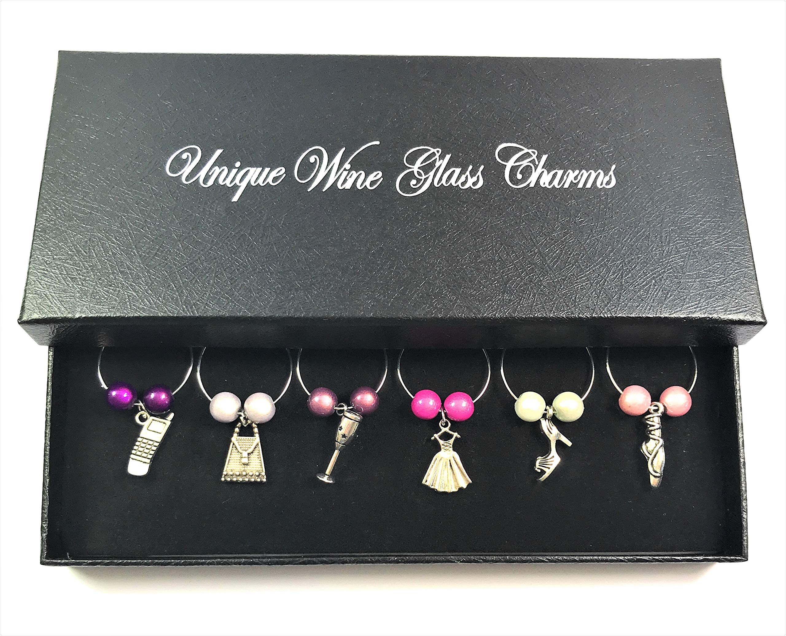 Libby's Market Place Girl's Favourites Wine Glass Charms with Gift Box