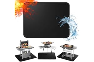 EasyAcc 40 x 60in Fireproof-Grill Mats for Outdoor Fireproof-Grill Mats for Outdoor Grill Deck and Grass Protector - Water Resistant & Oil Proof- Easy to Clean(0.6mm)