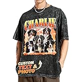 Tehg & Tuhg Custom T Shirts with Text & Picture,Vintage Bootleg Rap Tee for Boyfriend Girlfriend,Gift on Birthday Anniversary