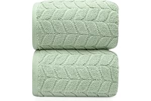 Alusa Home Ultra Soft & Stylish 700 GSM Luxury Bath Sheets | Pack of 2 | Extra Large 35x70 Inches | 100% Zero-Twist, Long-Staple Cotton | Remarkably Absorbent (Eucalyptus Green)
