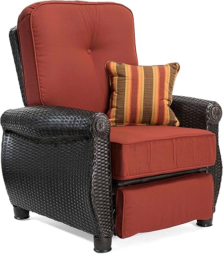 La Z Boy Outdoor Breckenridge Resin Wicker Patio Furniture Recliner Brick Red With All Weather Sunbrella Cushions Amazon Ca Patio Lawn Garden