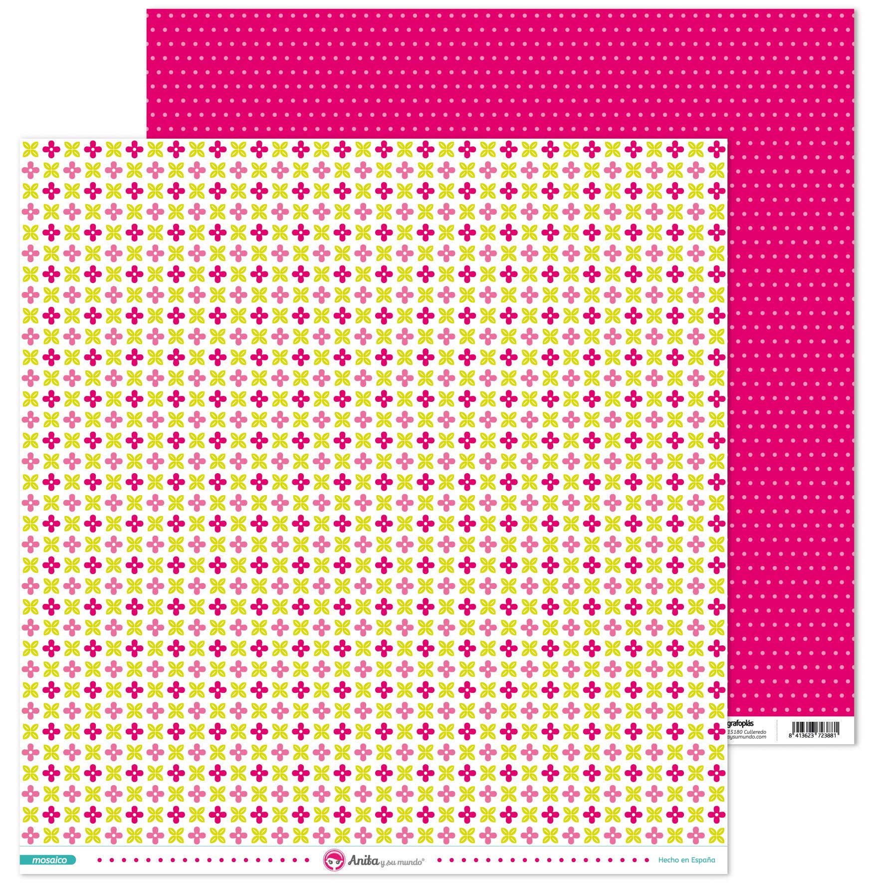 Anita and Su Mundo Mosaic Collection Scrapbooking Papers, Paper, Pink, 12" x 12"