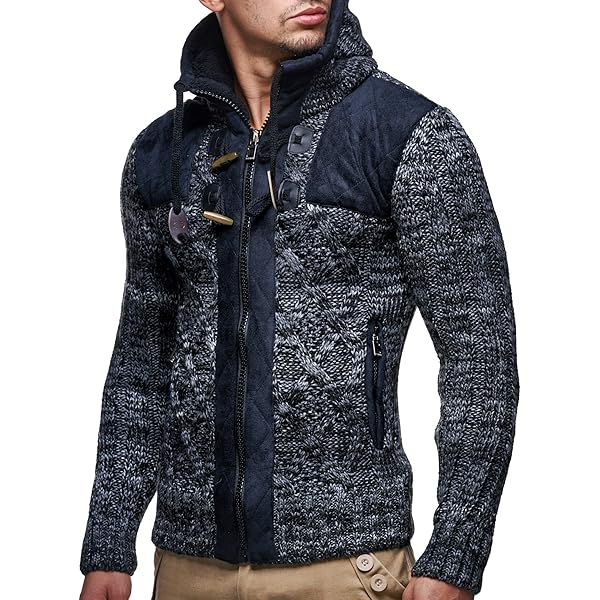 Amazon.com: Knit Cardigan with Hood Black Anthracite S