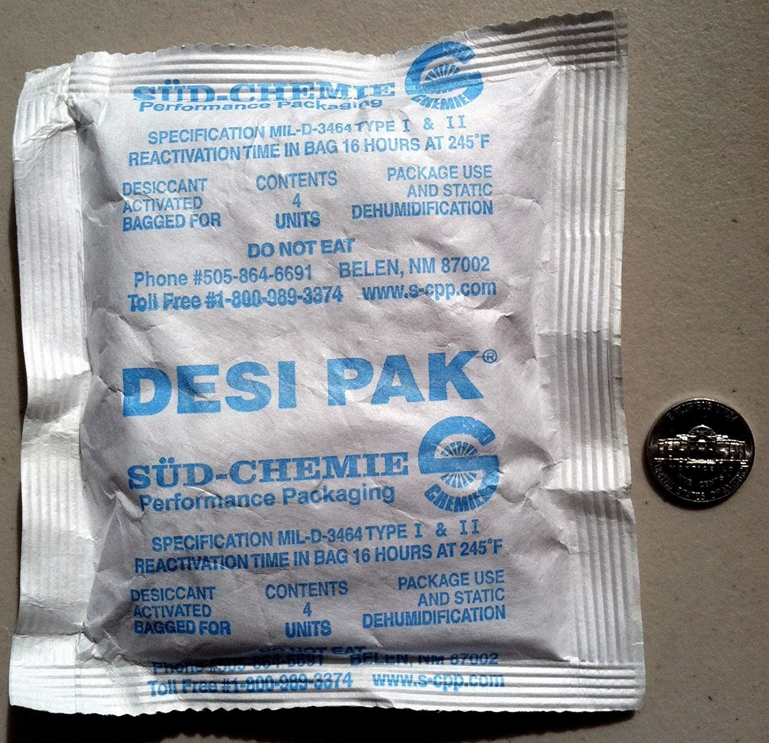 DesiPak Bentonite Clay Desiccant with Humidity Indicator 4 packs (5