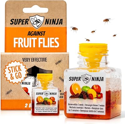 Super Ninja Fruit Fly Trap 2 Pack – Indoor Killer, Safe for Kids & Pets