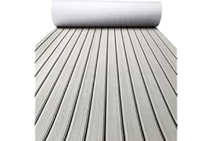 KXKZREN Boat Flooring EVA Foam Decking Sheet Faux Teak Marine Mat Marine Carpet Cooler Tops Seating Non-Slip Self-Adhesive Flooring for Motorboat RV Yacht Kayak Swim Platform 94" x 44"/35"/23"/16"