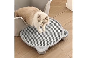 BELEEWILWON Litter Box Step,Cat Ramp with Filter Function,Elevated for Old and Kitten,2 Heights Suitable for Various Litter Boxes (Grey)