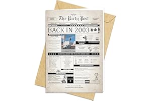 22nd Birthday Card Happy Bday Jumbo Card for Men or Women Born In 2003 Big Funny Gifts for Dads or Moms Touring 22 Years Old.