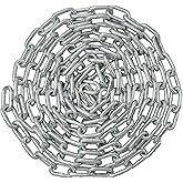 3/16-IN X 10-FT Heavy Duty Proof Coil Chain, Bright Zinc-Plated Metal Chain, 800lbs Safe Load Capacity, Weather-Resistant Steel Link Chain for General Purpose, Farm, and Outdoor Use