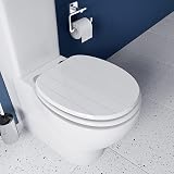Croydex Hayward Flexi-Fix Wooden Toilet Seat Oval White view 7