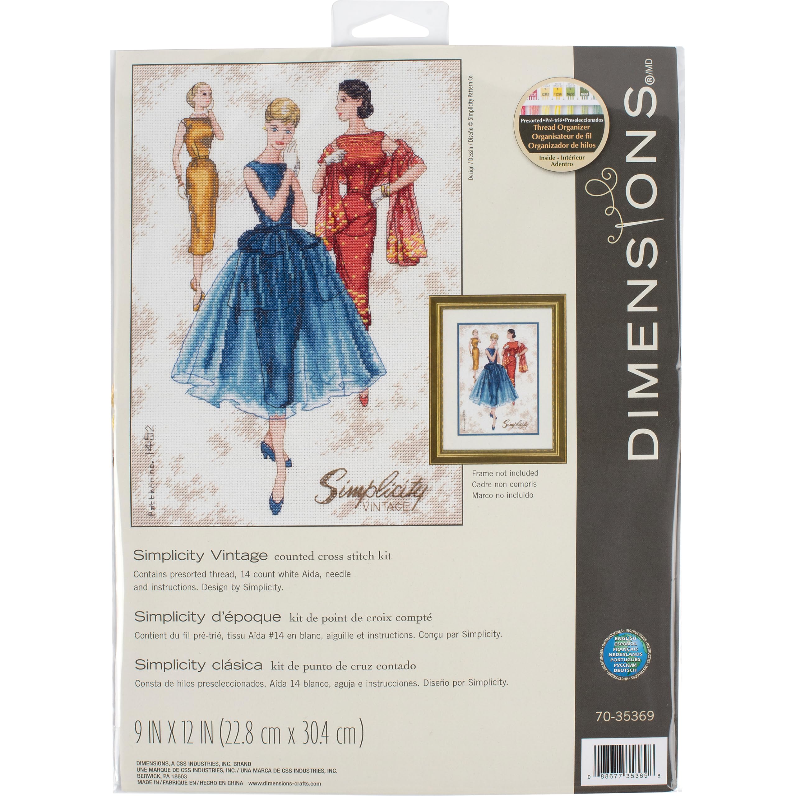 Dimensions 70-35369 Counted Cross Stitch Kit: Simplicity Vintage, Various, One