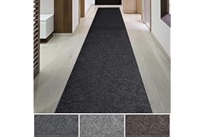 iCustomRug Spartan Waterproof Utility Runner Rug Mat, Floor Protector from Snow & Dirt, High-Traffic Areas, Non Slip Backing, Doorway, Hallway, Washable, Custom Width & Lengths 3' X 14' in Black