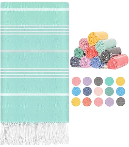Serviette Plage Turque Grande Taille - Anti-sable Séchage Rapide - Motif Nuage - Vacances été