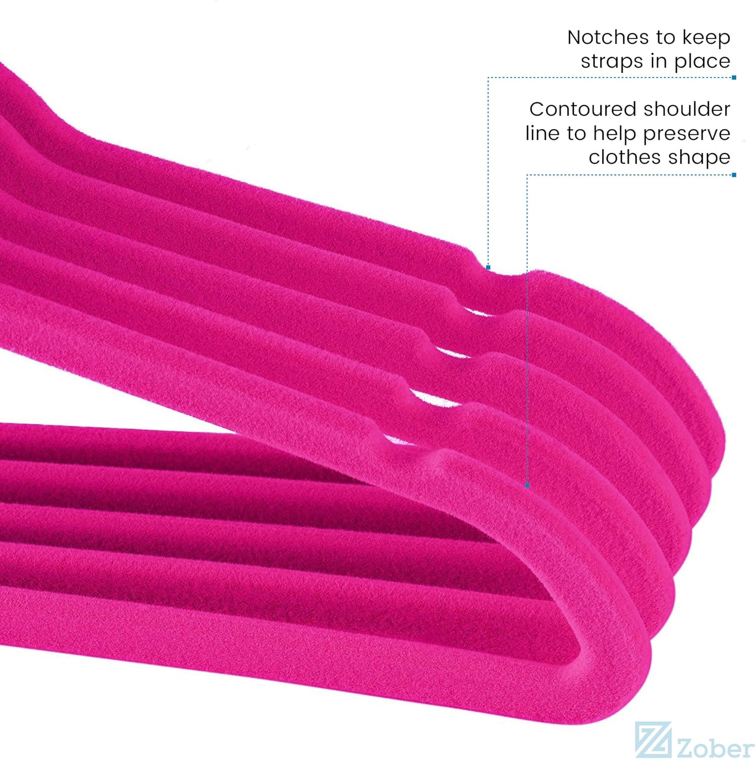 24 Clip In Velluto Rosa Chiaro Per Appendini - Antiscivolo Per Pantaloni, Gonne E Sciarpe - 2