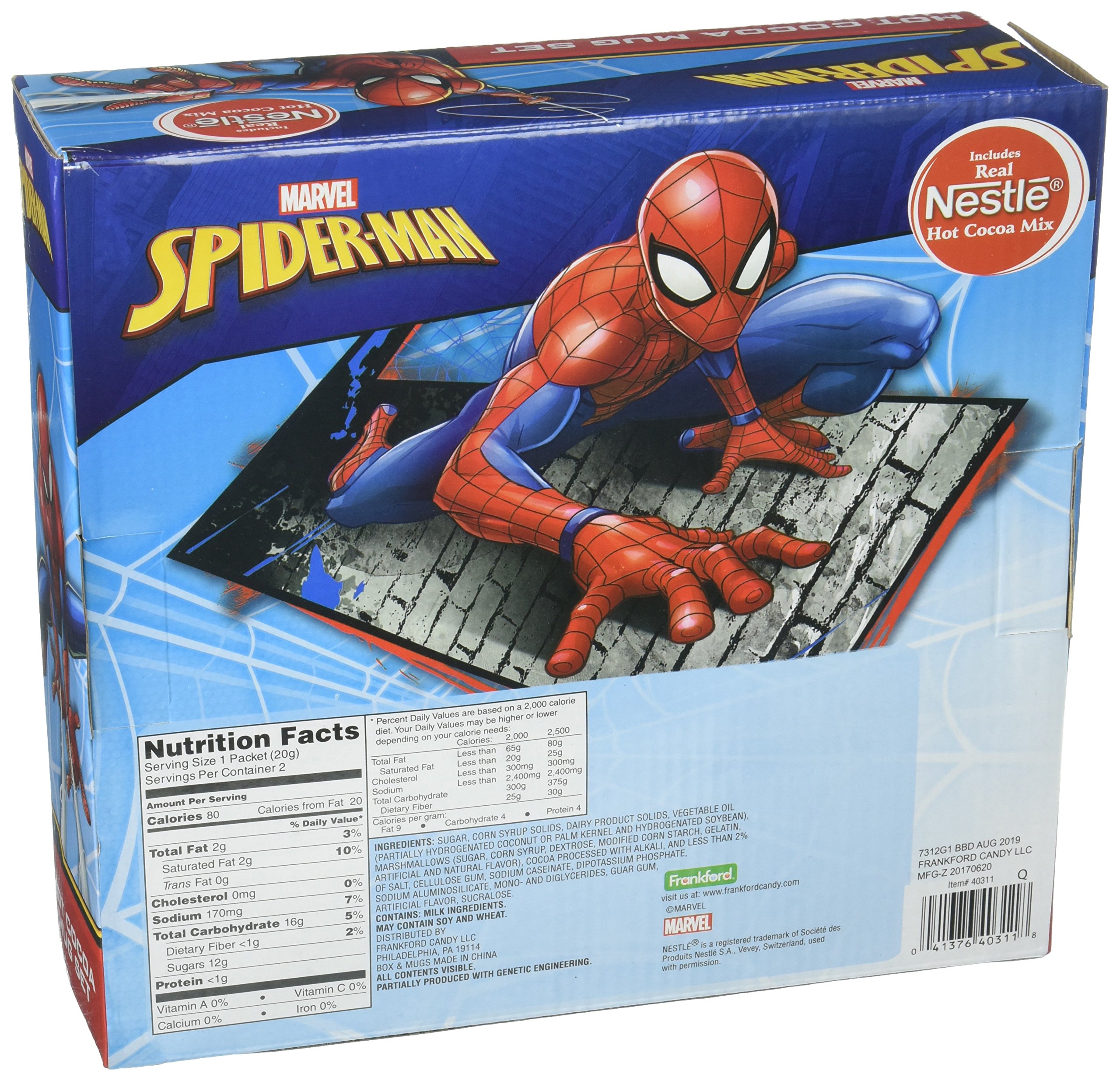 Frankford Candy Company Spiderman & Nestle Cocoa Mug Gift Set, Milk