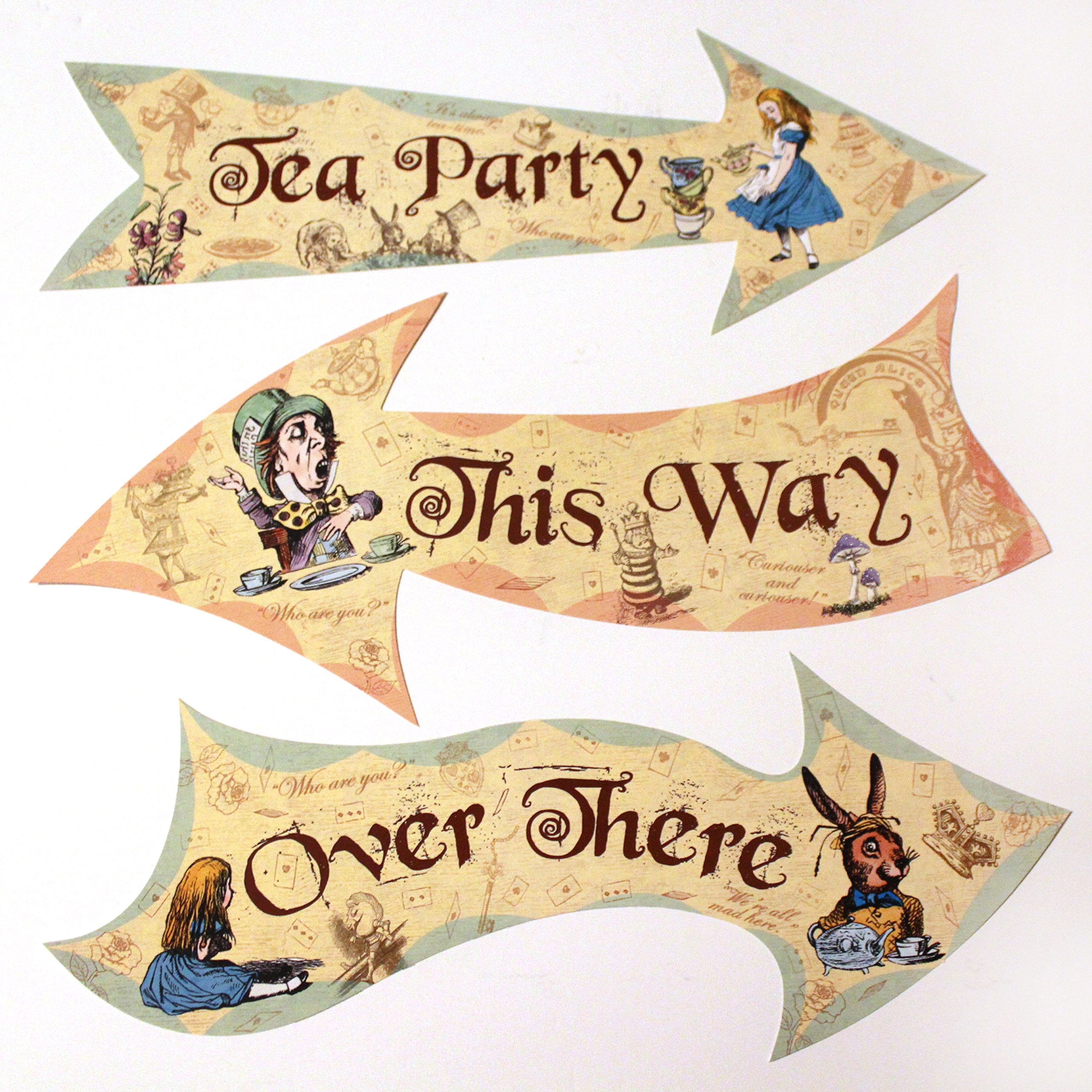 Buy Alice In Wonderland Party Vintage Style Arrow Signs Mad Hatters 