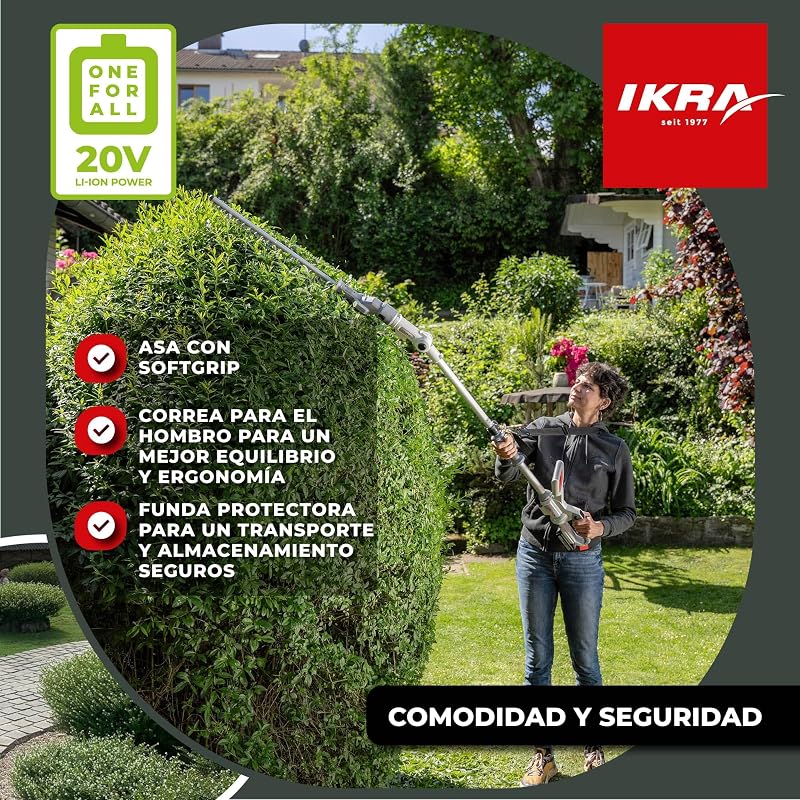 Cortasetos a batería 2en1 ICPH 2050 con Barra telescópica