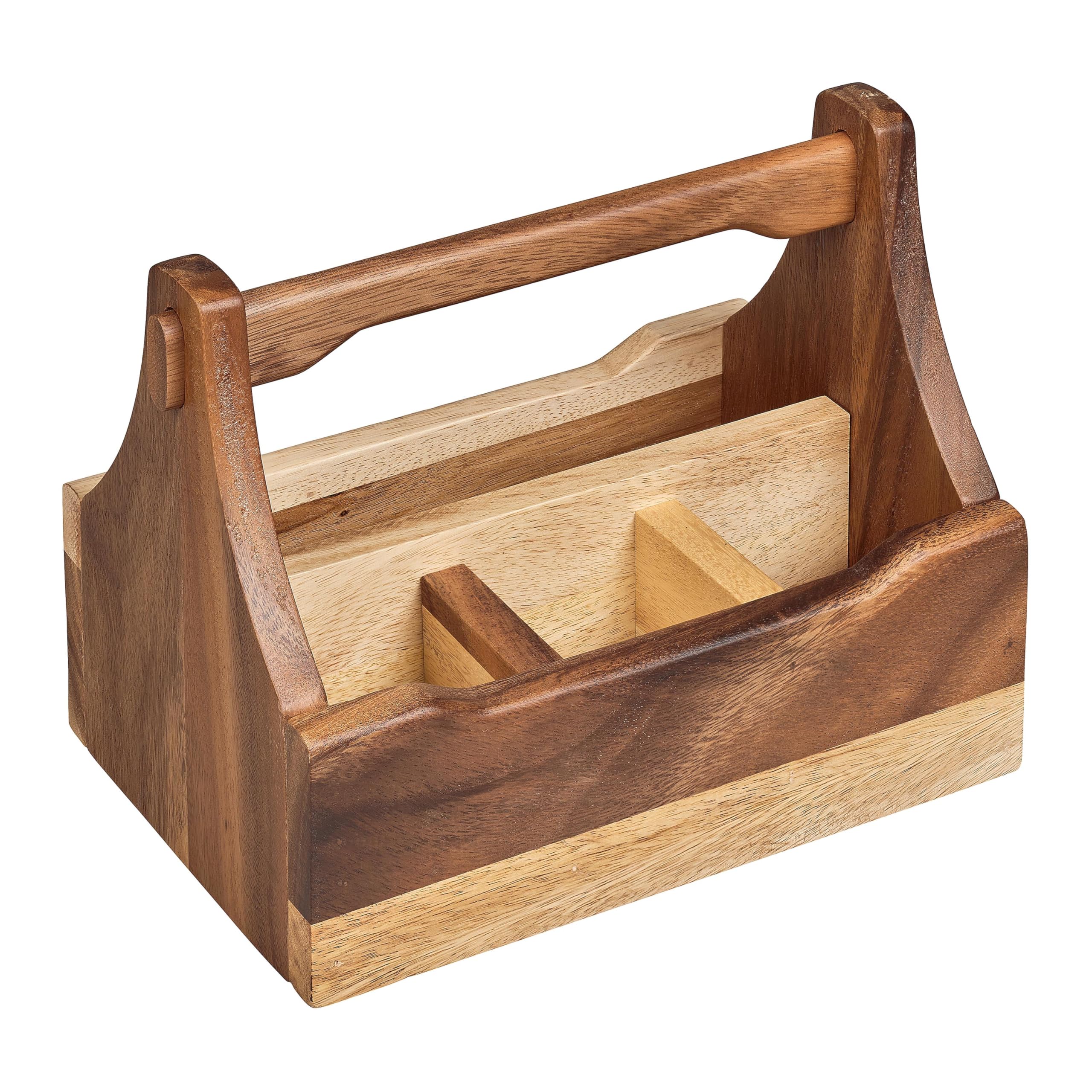 Tala 4 Compartment Table Caddy In Natural Acacia