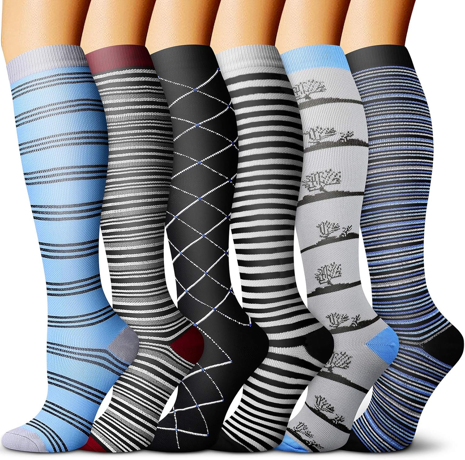 CHARMKING Compression Socks 15-20 mmHg is Best Graduated Athletic & Daily for Men & Women Running, Travel, Mountaineering: Clothing