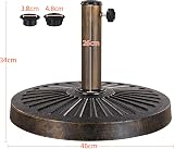 Yaheetech 14kg Patio Umbrella Stand Heavy Duty Garden Parasol Base Bronze view 3