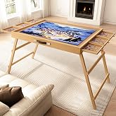 UPVERCY 27.7" H Tall Puzzle Table with 6 Drawers, 1500 Pieces Jigsaw Puzzle Board with Folding Legs &amp; Protective Cover - 34" x 26" Portable Table for Adults