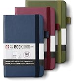 SAKURA Ruled Pocket Journal Notebook, Pine Needle, Indigo &amp; Mulberry | Japanese-Inspired Lined Notebook, 3.5 x 5.5", 140 GSM Paper, Built-In Pen Holder, Expandable Inner Pocket, Versatile Use