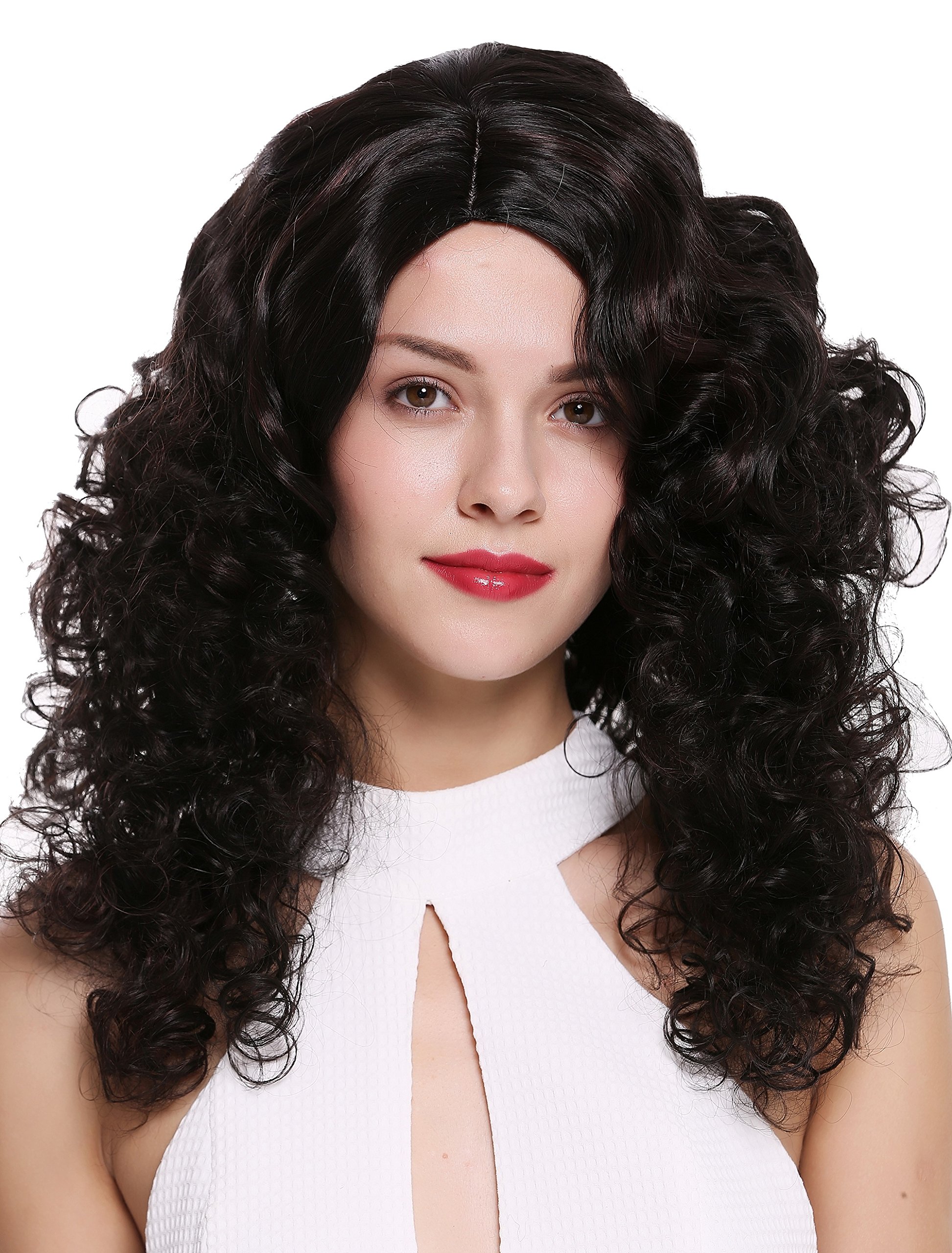 WIG ME UP - 1355AB-2BH33 Quality women's wig long voluminous side parting curls pomp mahogany brown mix