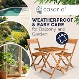 CASARIA 3-Piece Bistro Set | Acacia Wood Foldable Table & Chairs | Brown view 3