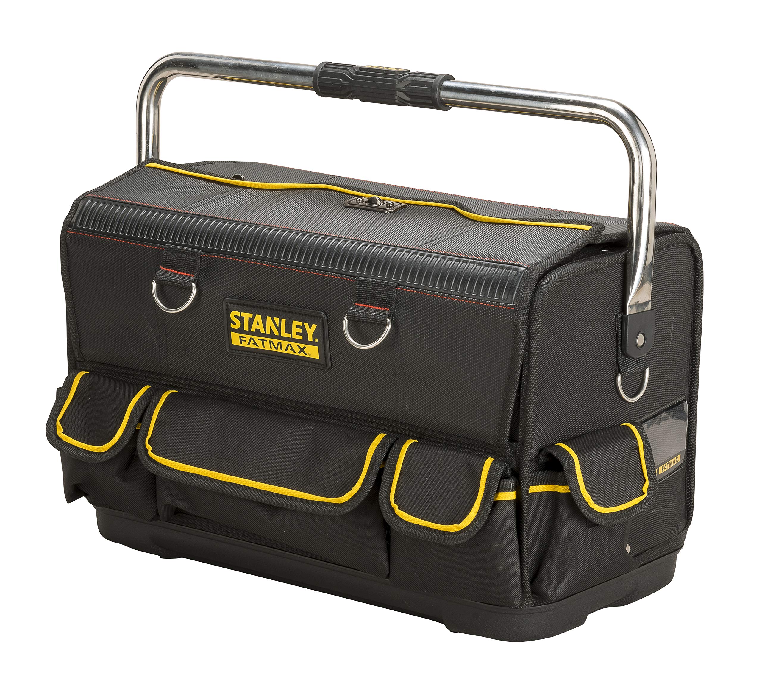 STANLEY Tool Bag Complete Workstation with Roll Down Side Storage Compartment, Multi-Pockets Organiser for Tools, FMST1-70719, Black