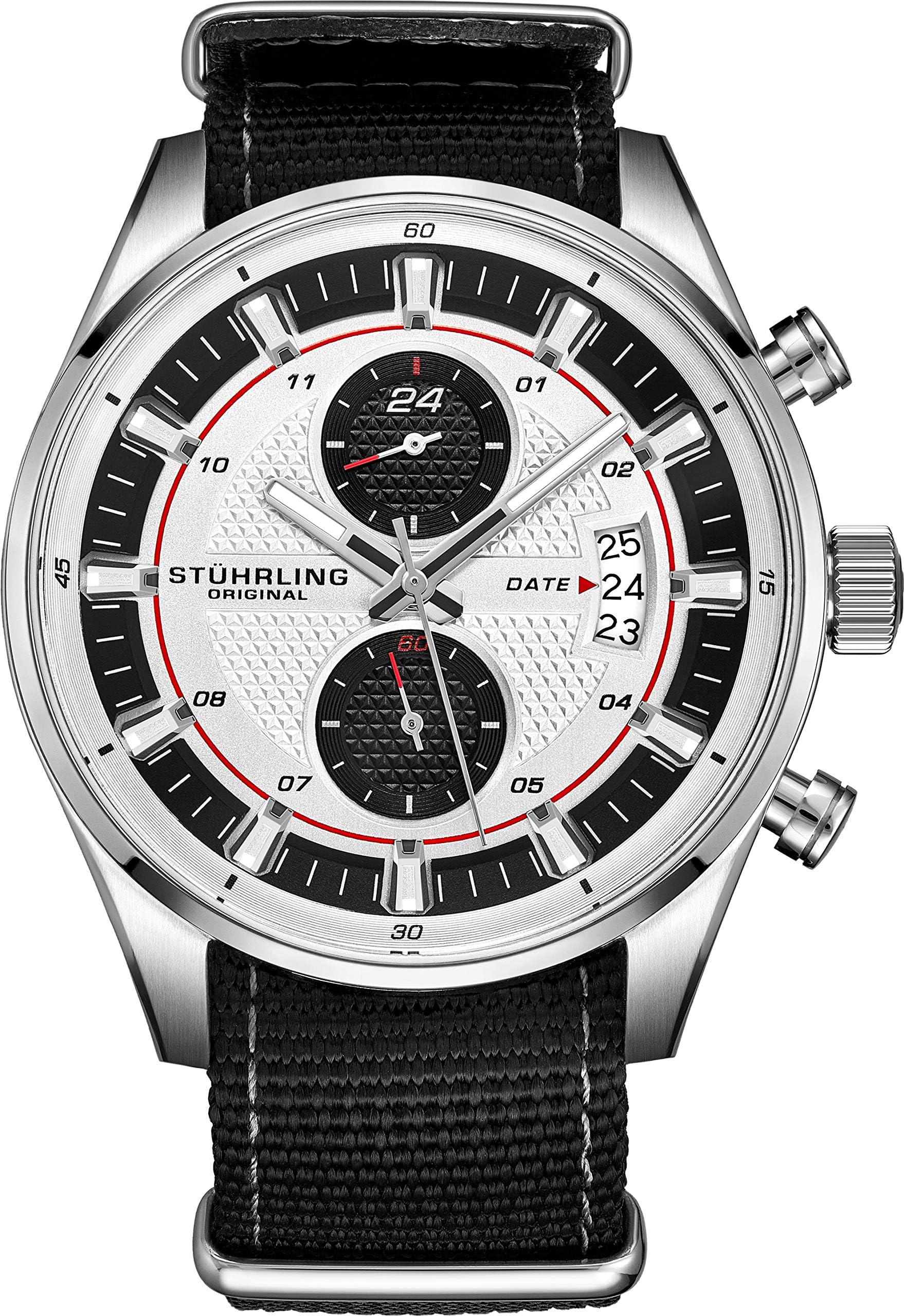 Original Men’s Analog Watch – Stainless Steel True Dual Time Zone GMT W/Date Sports Watch – Comfortable, Durable NATO Nylon Strap – 845 Series