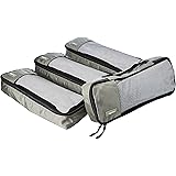 Amazon Basics 4 Piece Packing Travel Organizer Cubes Set - Slim, Grey