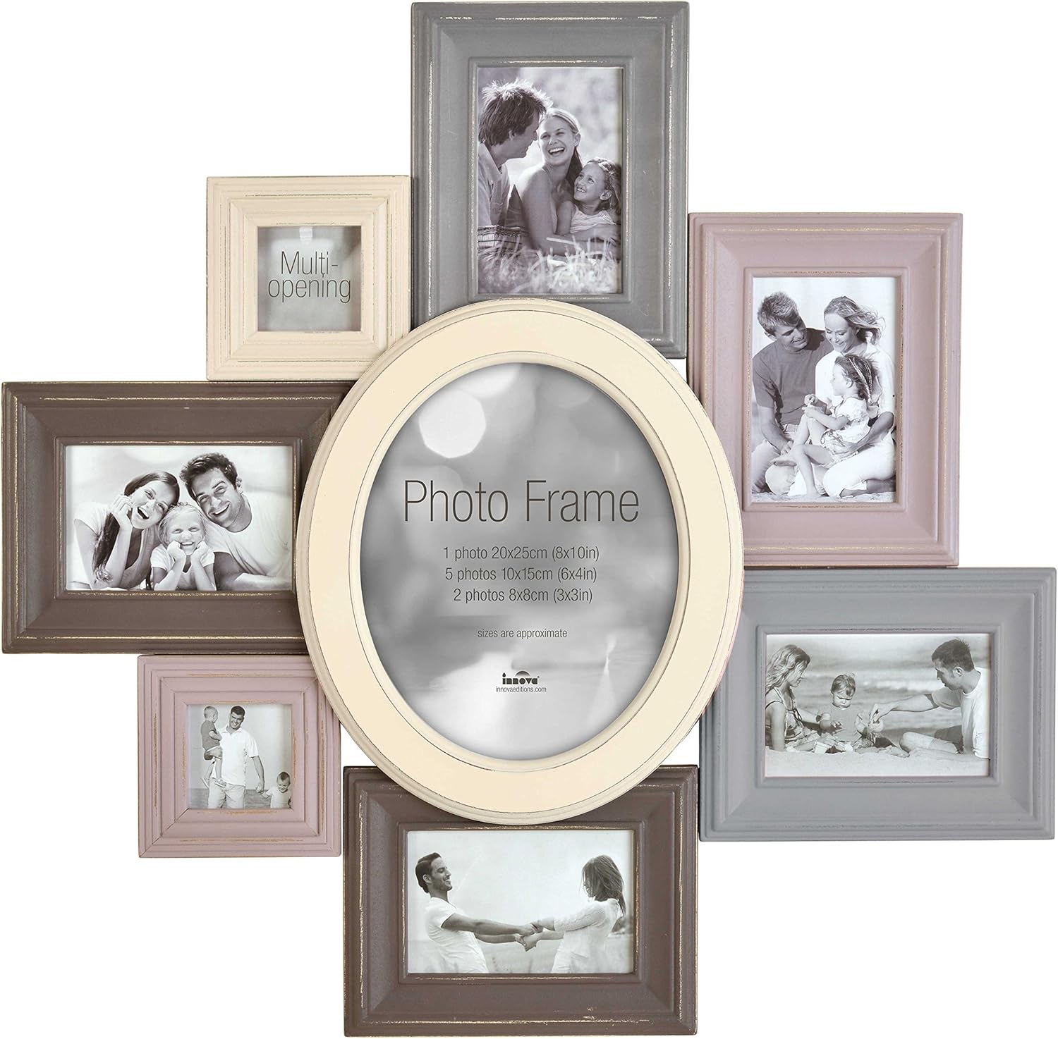 Innova Editions Madeira VIII, MultiAperture Picture Frame, Holds 8