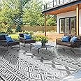 LIANLAM 8'x10' Reversible Outdoor Rug - Eco-Friendly Plastic Straw Rug-Heavy-Duty Waterproof Mat, UV & Fade Resistant for Pat