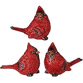 RAZ Imports Set of 3 Resin Cardinal Figurines, 3"