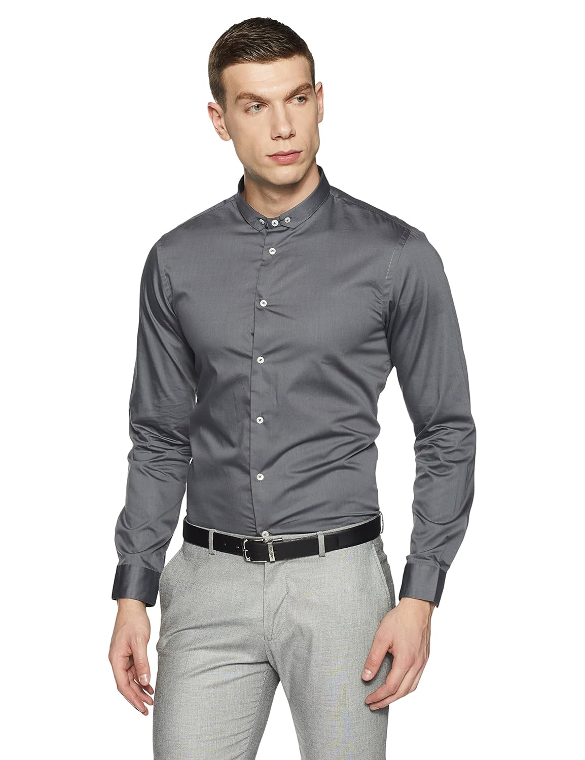 arrow newyork men's solid slim fit formal shirt