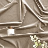 Woaboy Velvet Curtains 66x90 Taupe 2 Panels Room Darkening Eyelet view 5