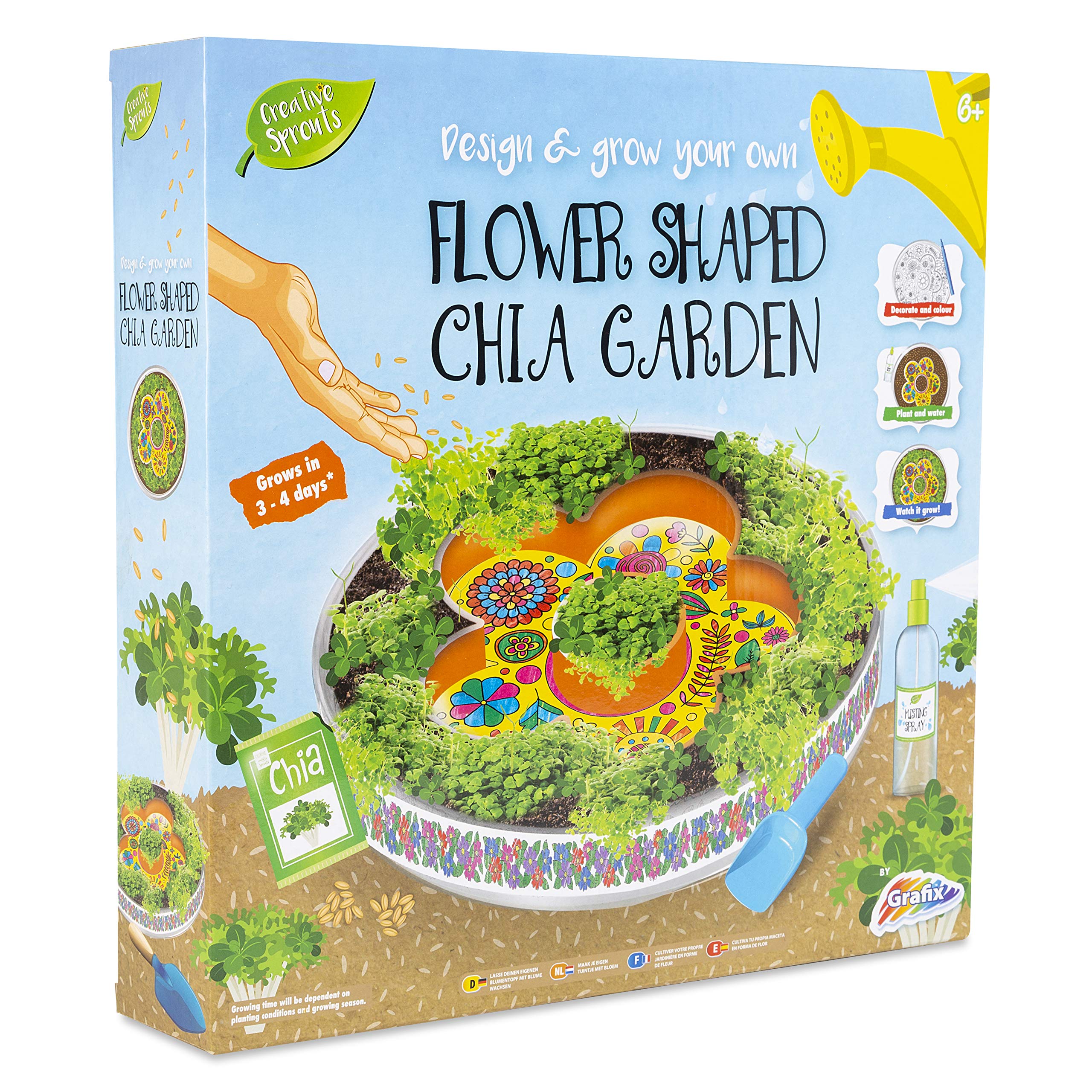 Creative Sprouts Grow and Design Your Own Flower Shaped Chia Planter