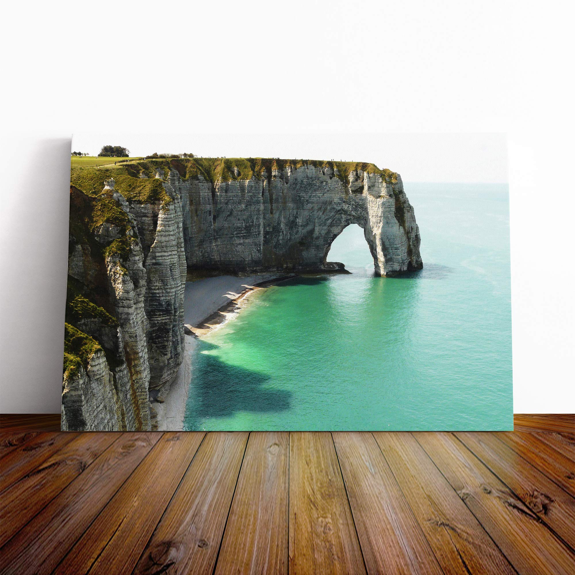 Etretat Normandy France Seascape Canvas Print | Gallery Wrapped 30mm Frame Wall Art | 20x14 inches | Ready to Hang | Modern Seascape Picture | Living Room Bedroom Lounge Office