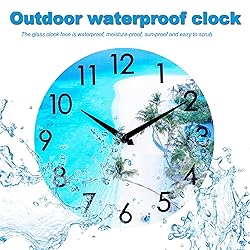 Beach Decor 12" Outdoor Clock Waterproof - Coastal