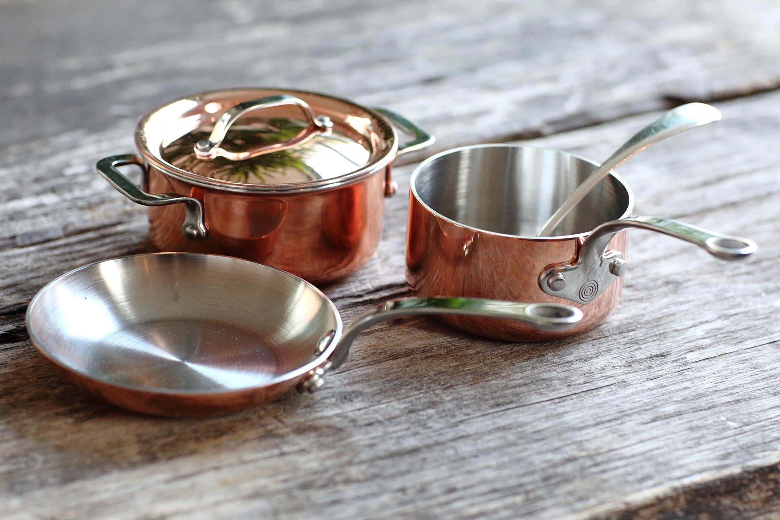 Set of 4 Minis (Pan, Frypan, Casserole and Mini Ladle) (Copper Ladle)