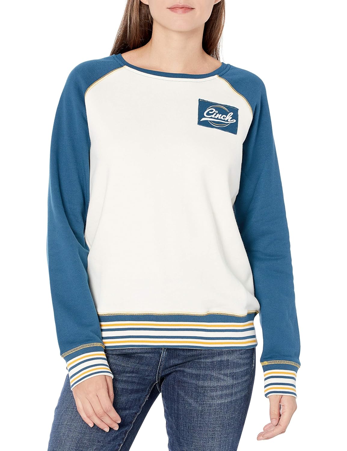 Buy Cinch Women's CottonPoly Fleece Raglan Pullover at Amazon.in