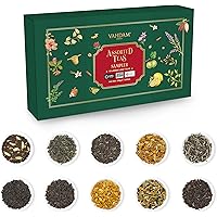 VAHDAM, Assorted Loose Leaf Tea Sampler - 10 Teas, 50 Servings | Premium Tea Gift Sets | Tea Variety Pack -Black Tea, Green T