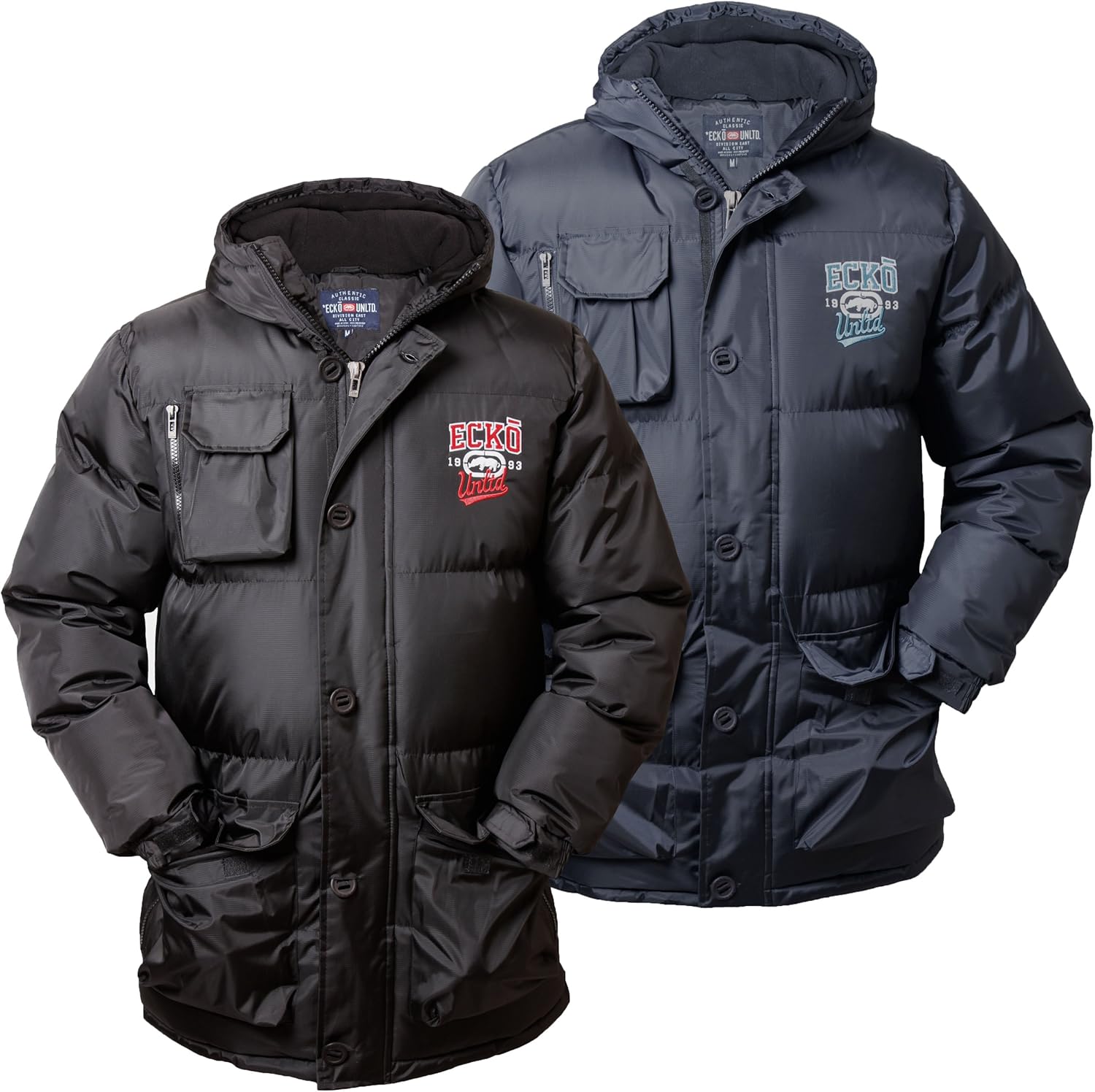 Mens Ecko Unltd Jacket Coat Parka Bomber Padded Warm Hooded Winter Hip